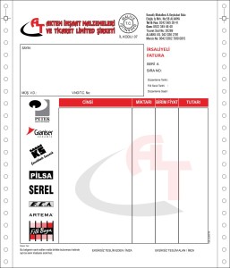 AKTEM TİCARET İRSALİYELİ sürekli form FATURA