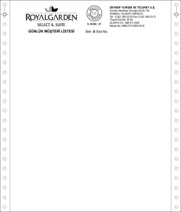 GÜNLÜK MÜŞTERİ LİSTESİ ROYAL GARDEN HOTEL