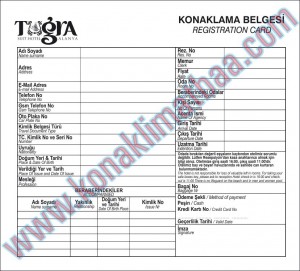 KONAKLAMA BELGESİ tuğra