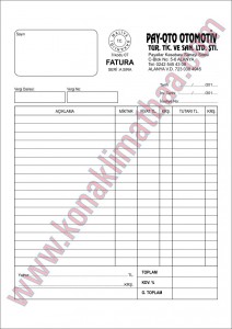 PAY OTO OTOMOTİV FATURA