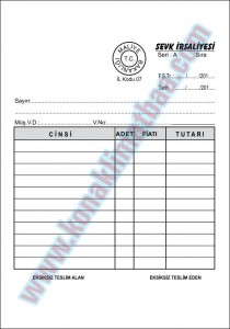 SEVK İRSALİYESİ A5