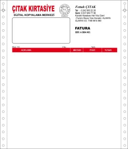 ÇITAK KIRTASİYE SÜREKLİ FORM FATURA
